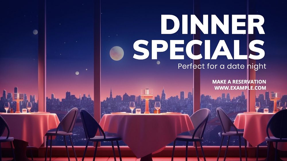 Dinner specials blog banner template, editable text