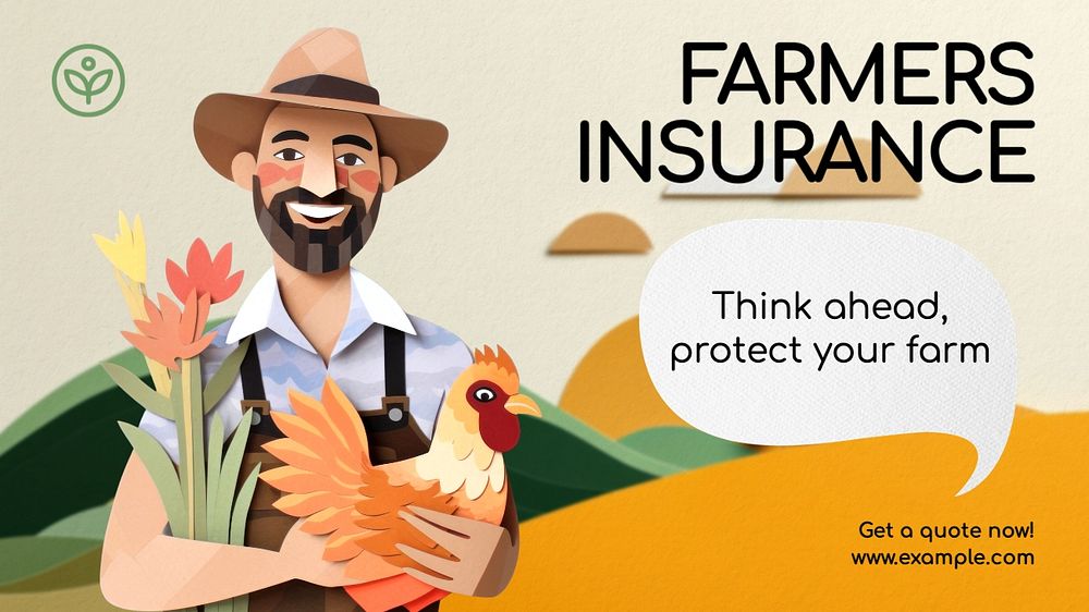 Farmers insurance blog banner template, editable text