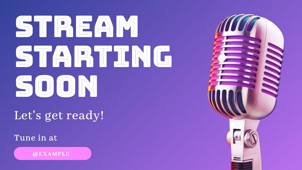 Streaming soon blog banner template, editable text