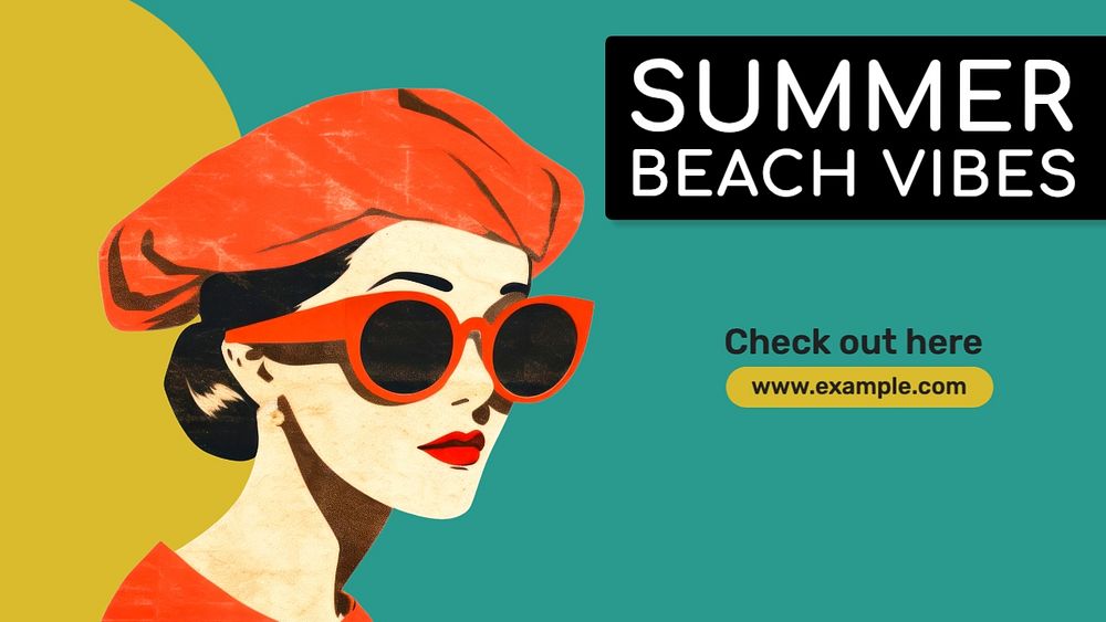 Beach vibes  blog banner template, editable text