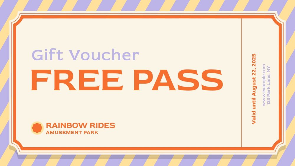 Amusement park voucher template