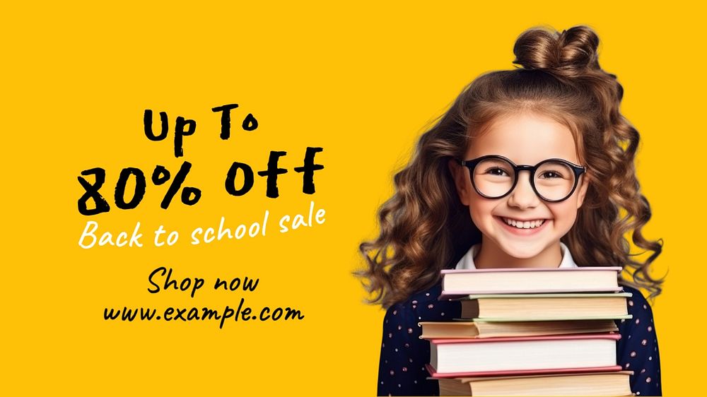 Back to school sale blog banner template, editable text