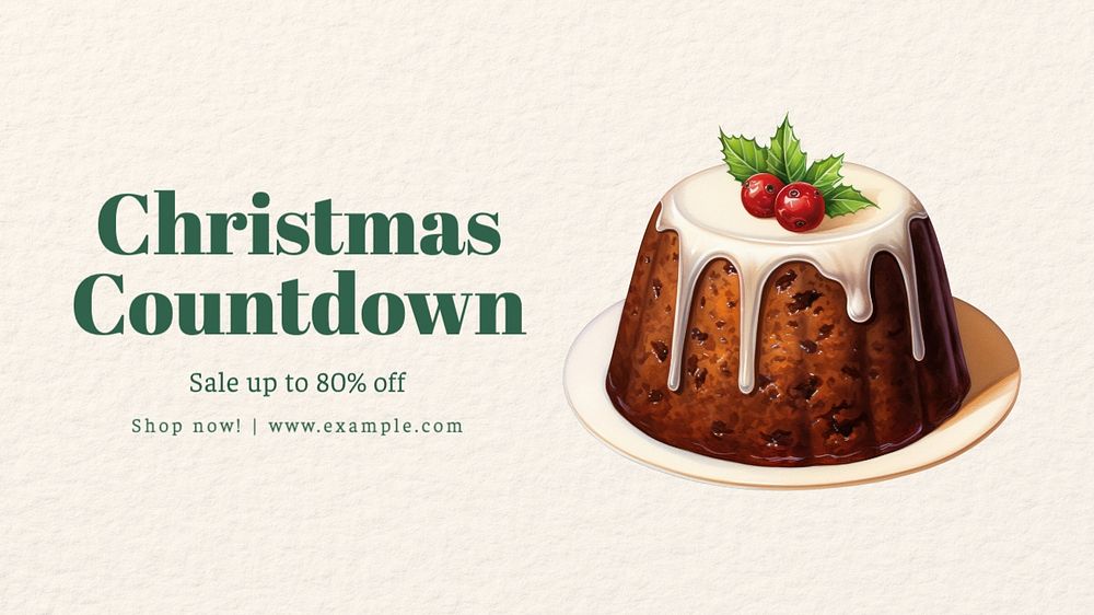 Christmas countdown blog banner template, editable text