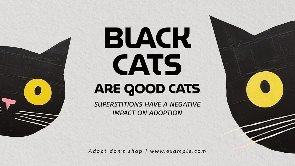 Black cats blog banner template, editable text