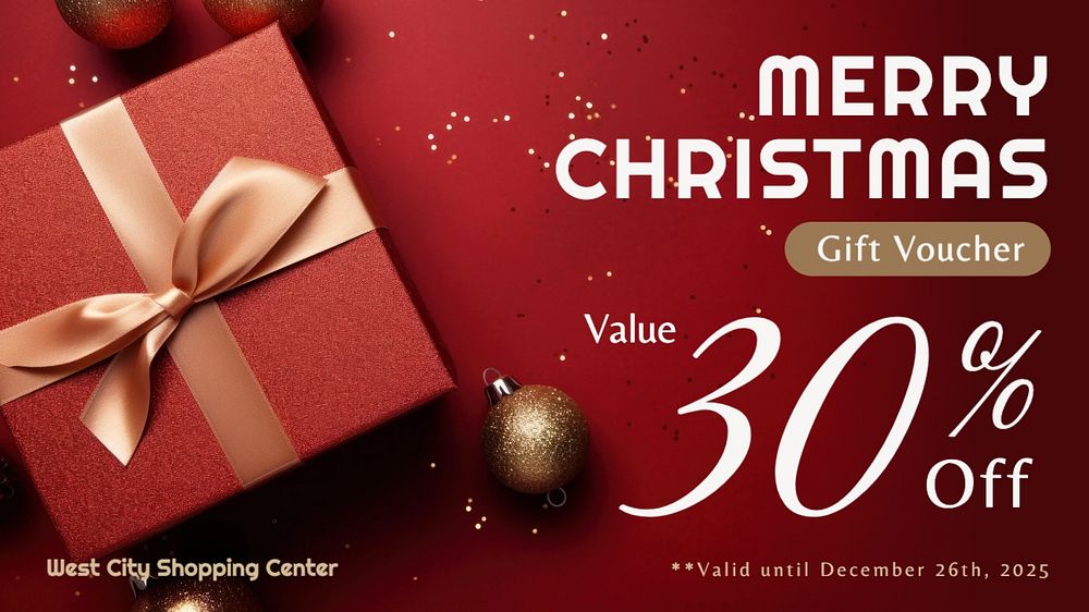 Christmas gift voucher template