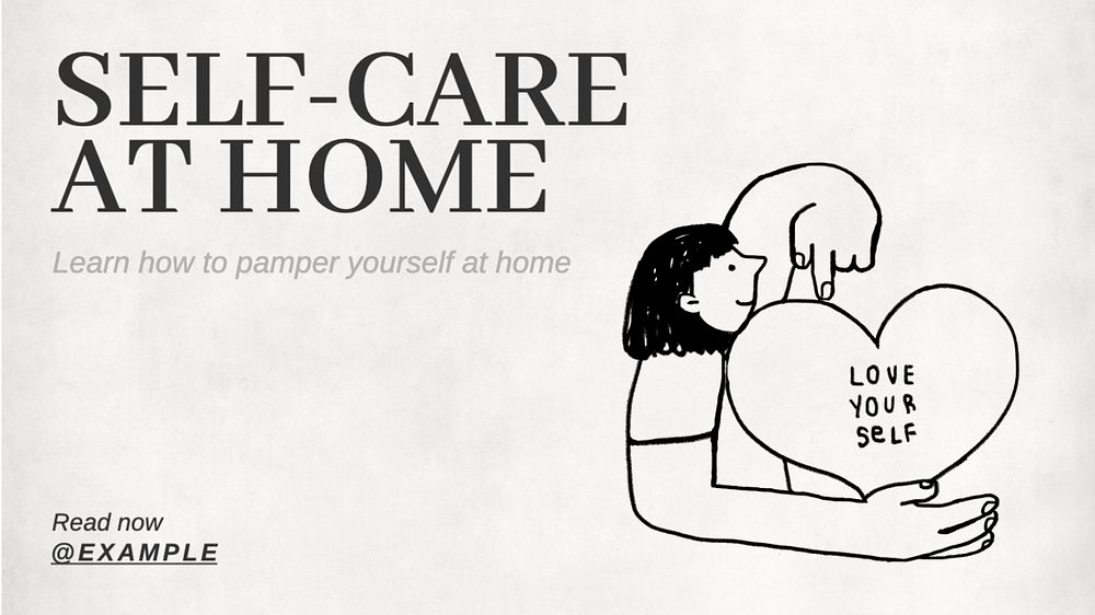 Home self care blog banner template, editable text