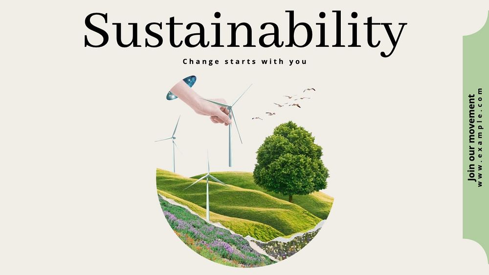 Sustainability blog banner template, editable text