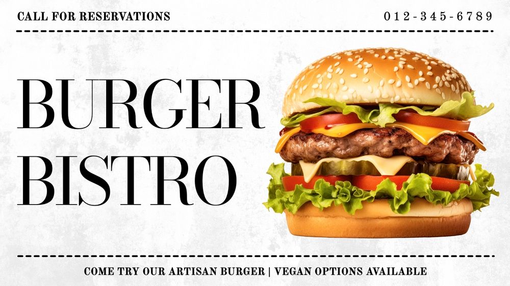 Burger bistro blog banner template