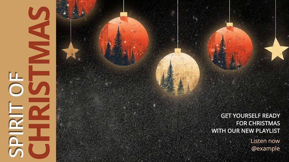 Christmas spirit music blog banner template