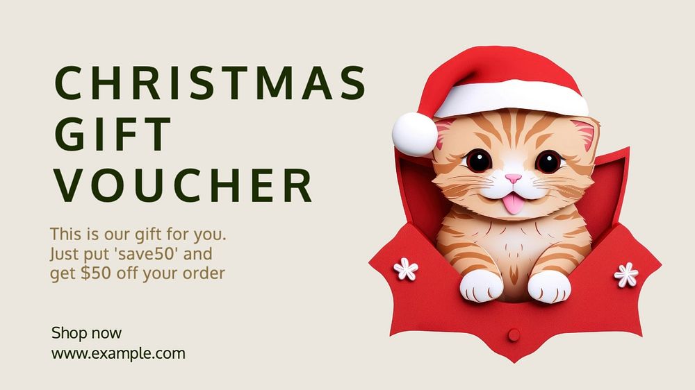 Christmas gift voucher blog banner template