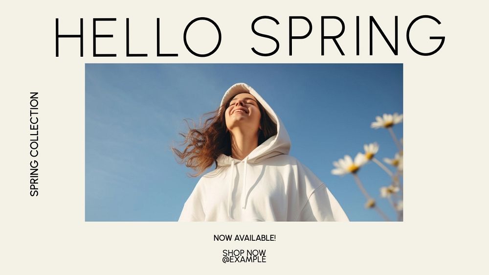 Spring collection blog banner template, editable text