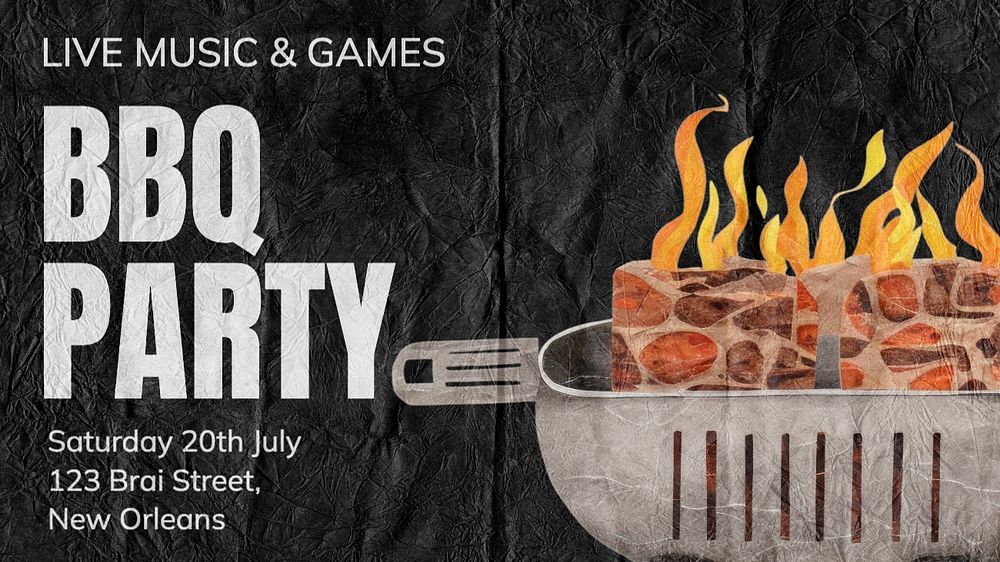 BBQ party blog banner template