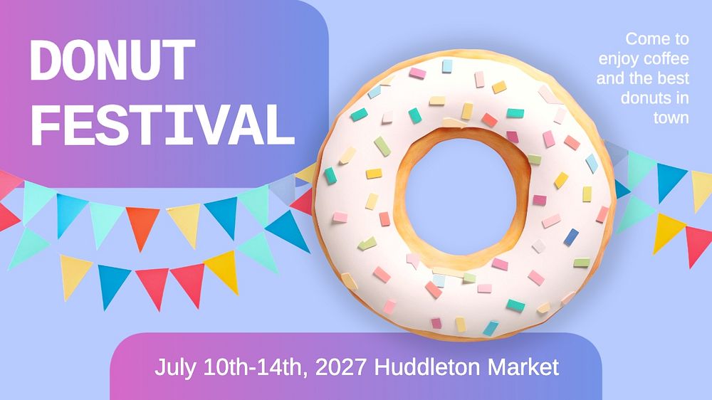 Donut festival blog banner template