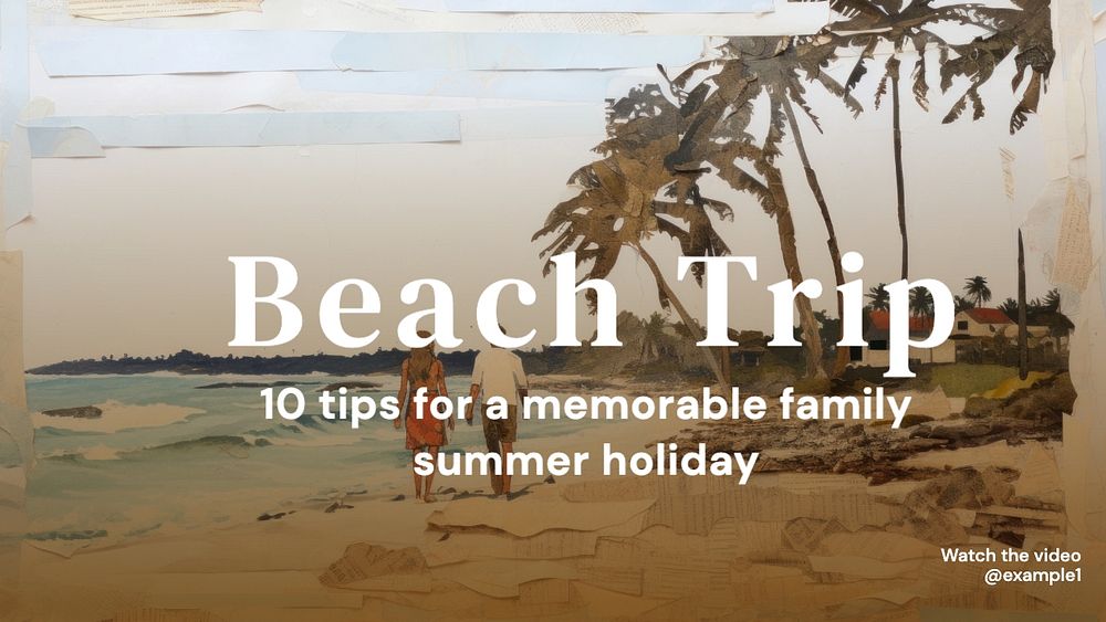 Beach trip blog banner template