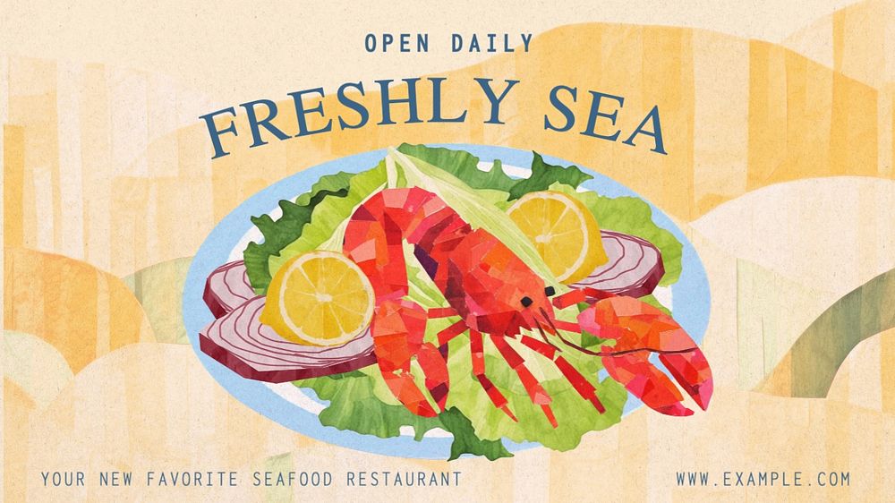 Seafood restaurant blog banner template