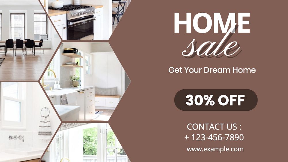 Home sale blog banner template, editable text, community remix