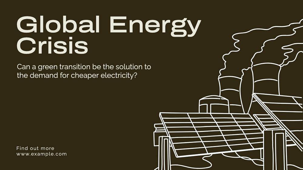 Global energy crisis blog banner template, editable text