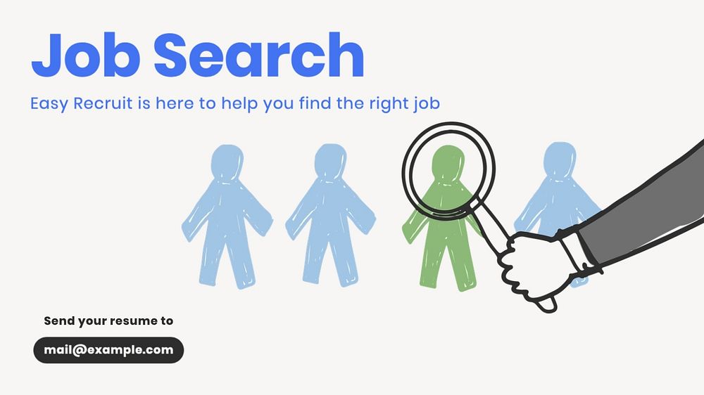 Job search blog banner template, editable text