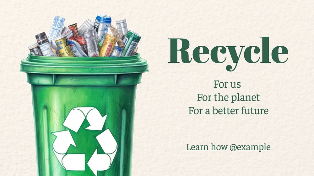 Recycle blog banner template, editable text