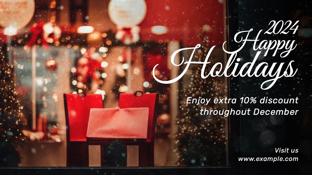 Happy holidays blog banner template