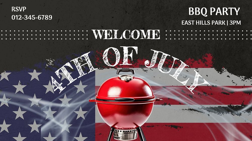 4th of July blog banner template, editable text