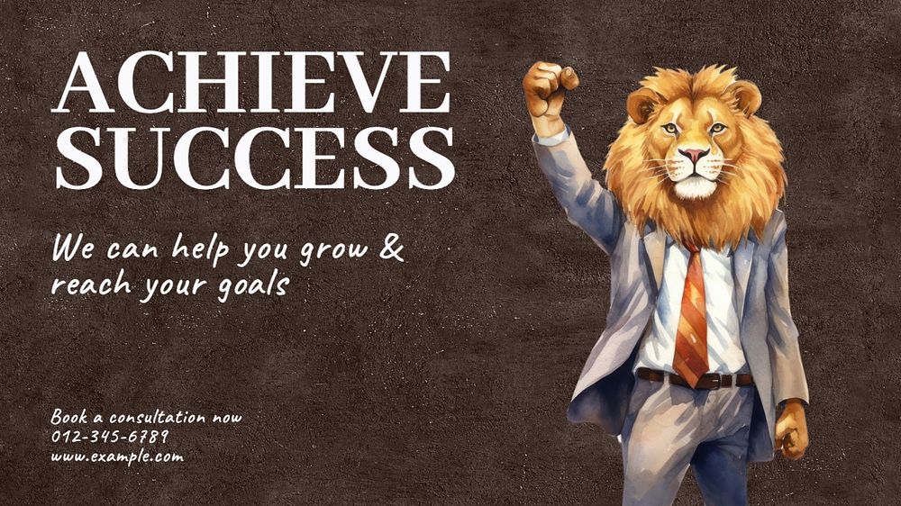 Achieve success blog banner template, editable text