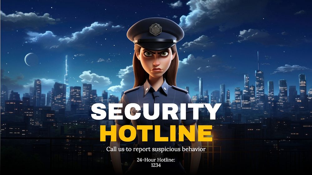 Security hotline blog banner template, editable text