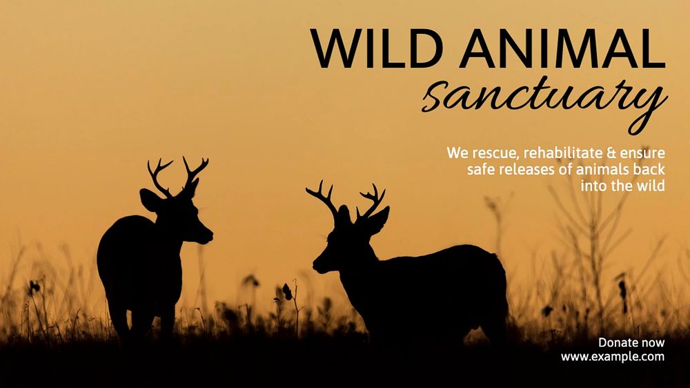 Wildlife sanctuary blog banner template, editable text