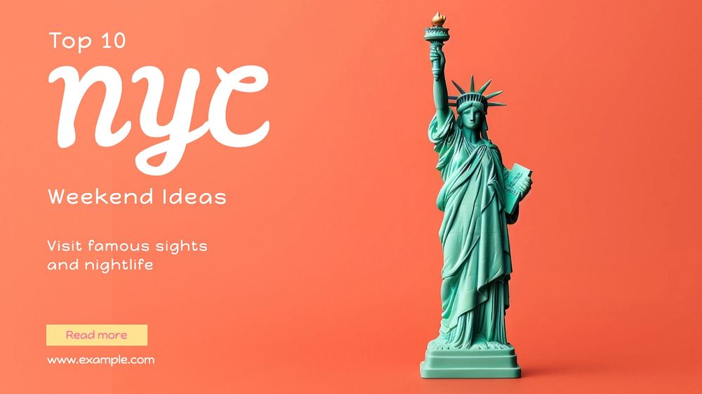 Weekend nyc blog banner template, editable text