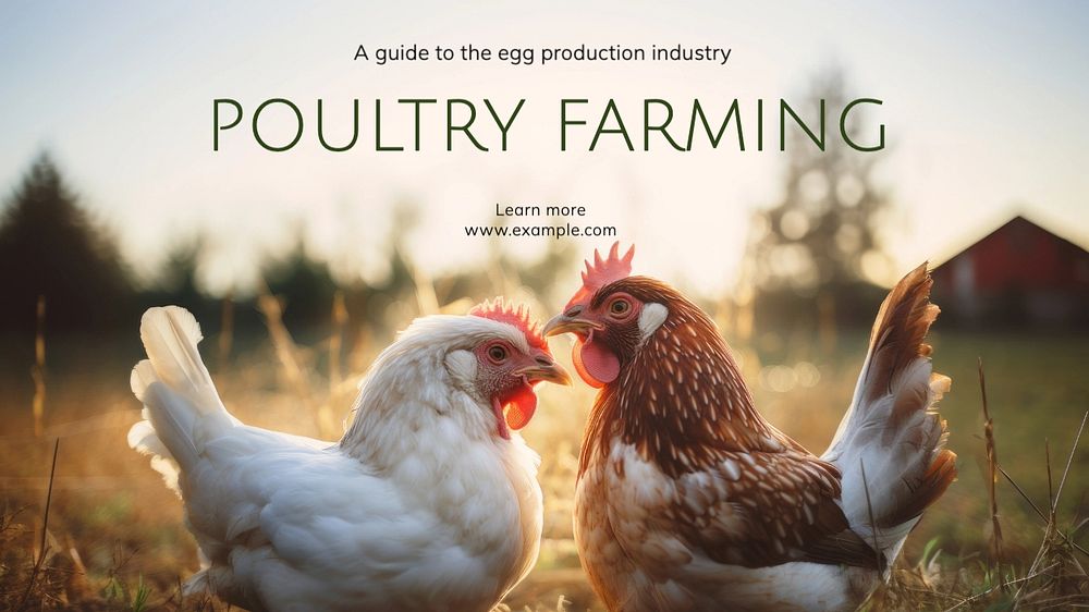 Poultry farming blog banner template, editable text