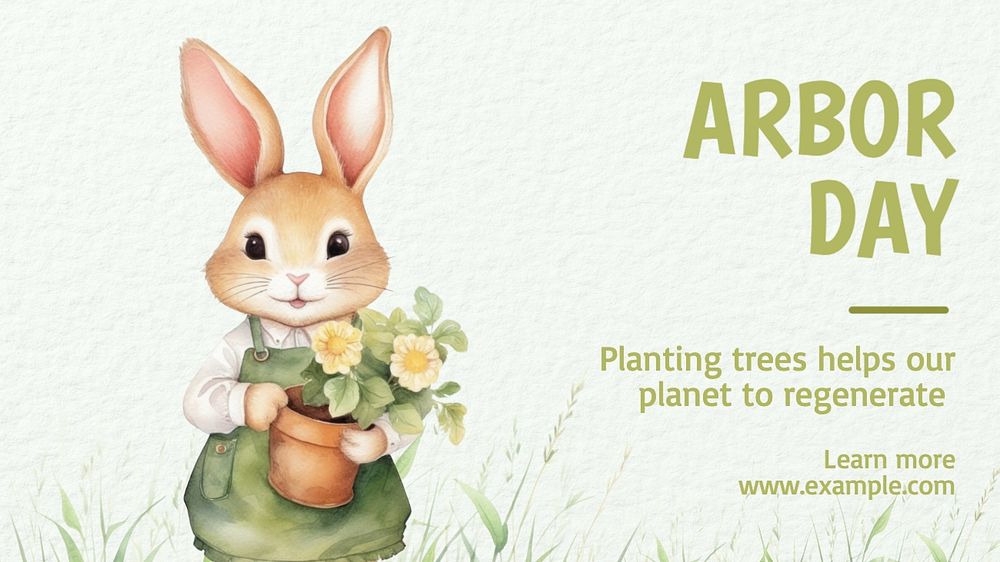 Arbor day blog banner template, editable text