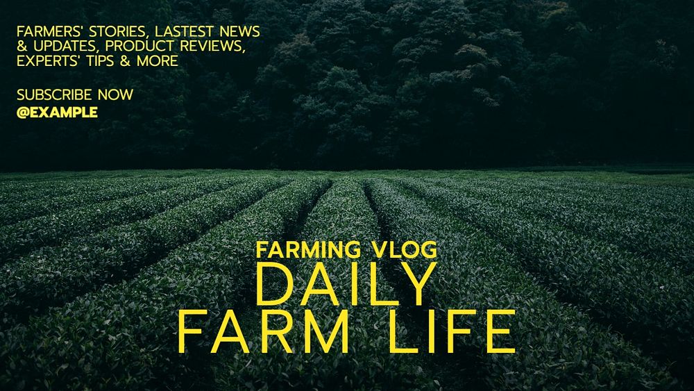 Farming vlog blog banner template