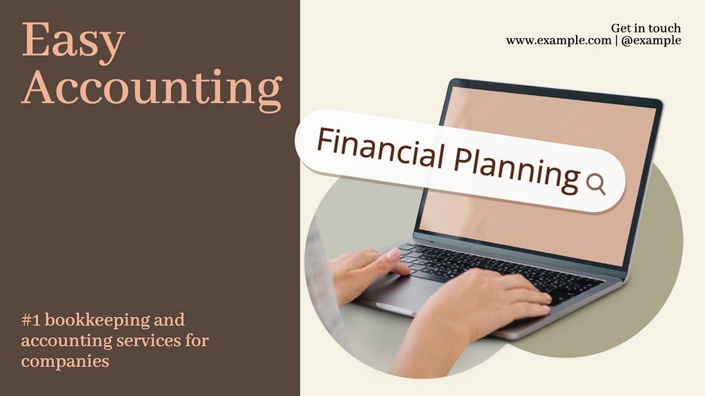 Accounting services blog banner template, editable text