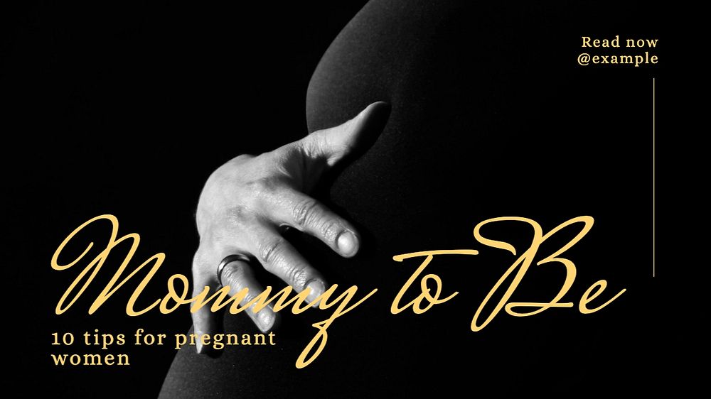 Pregnant mom blog banner template, editable text