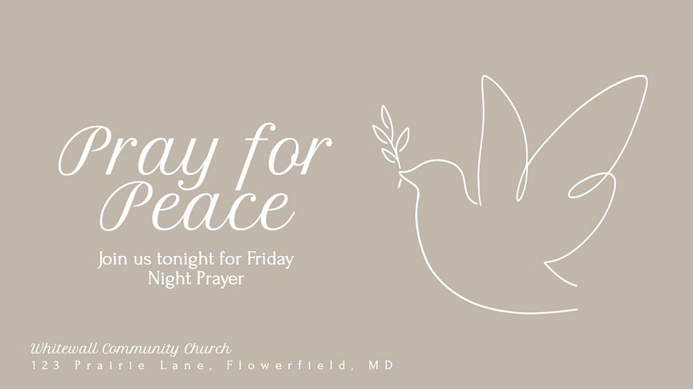 Pray for peace blog banner template, editable text