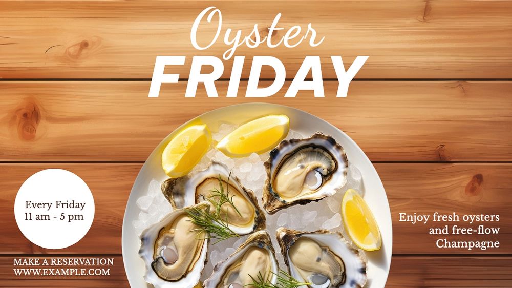 Oyster Friday blog banner template, editable text