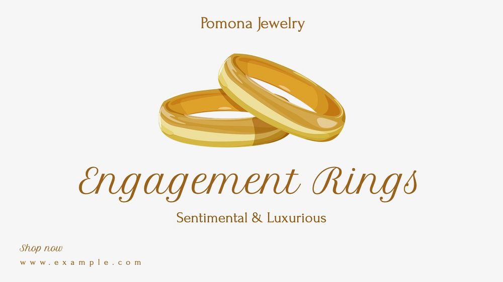 Engagement ring blog banner template, editable text