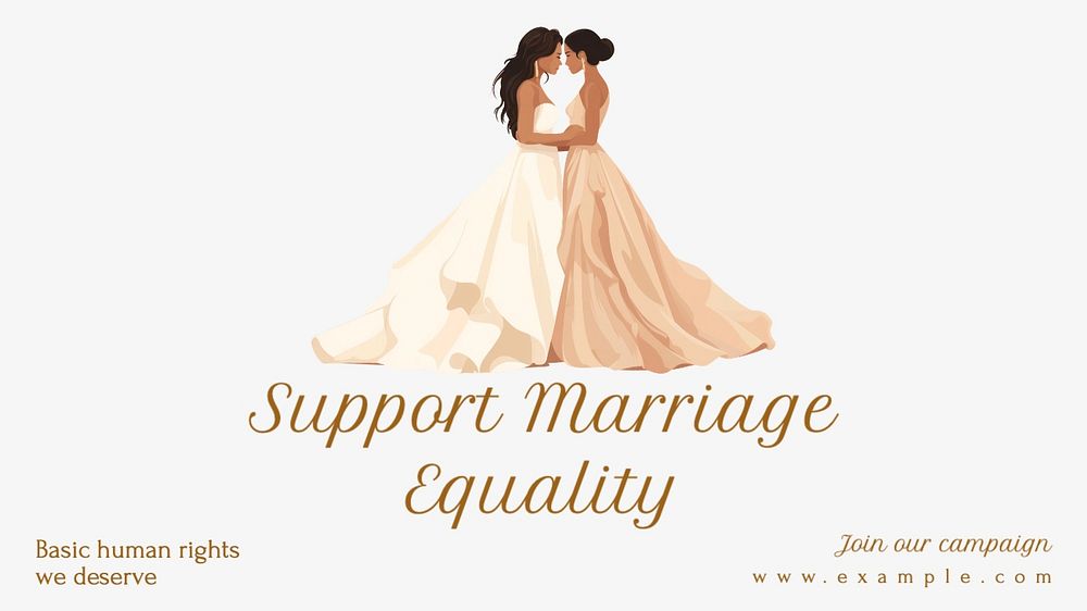 Support marriage equality blog banner template, editable text