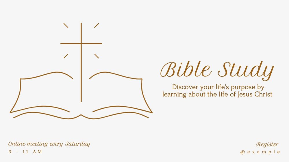 Bible study blog banner template, editable text