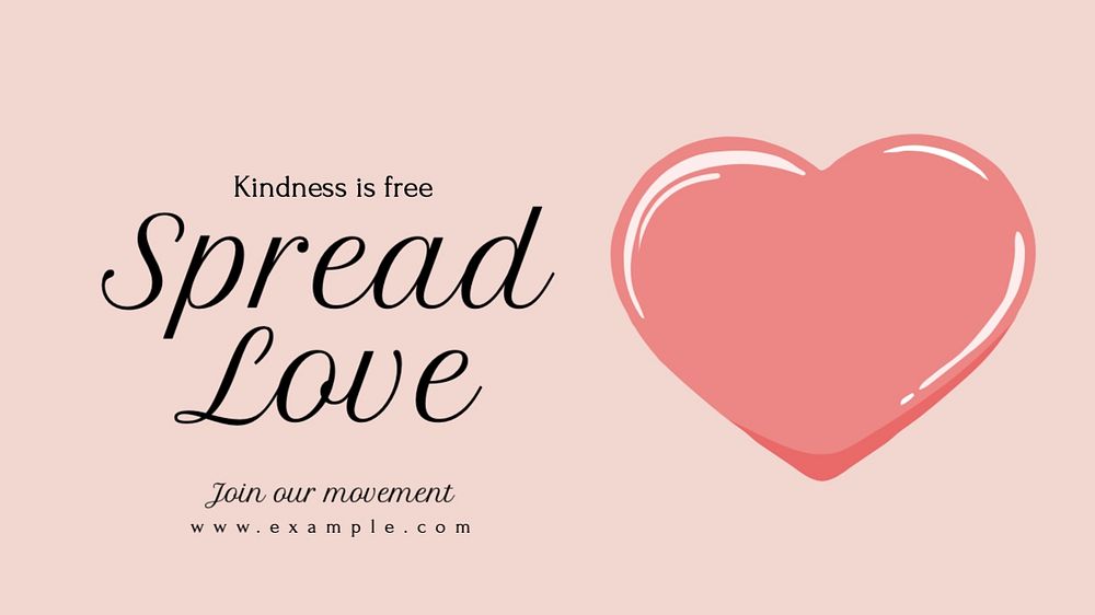 Spread love blog banner template, editable text