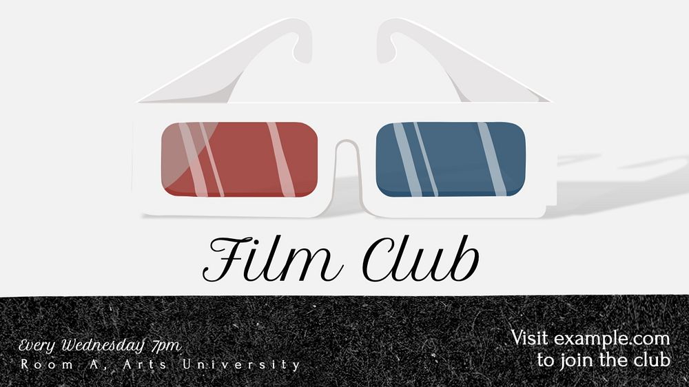 Film club blog banner template, editable text