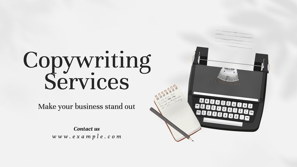 Copywriting services blog banner template, editable text