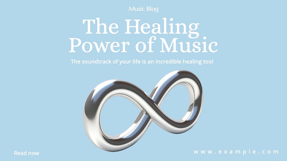 Music healing power blog banner template, editable text