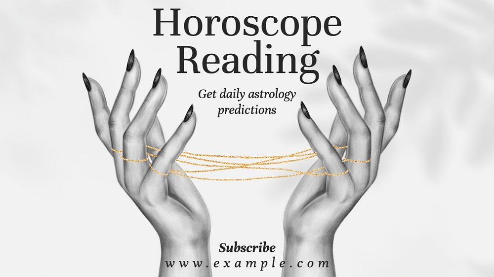 Horoscope blog banner template, editable text