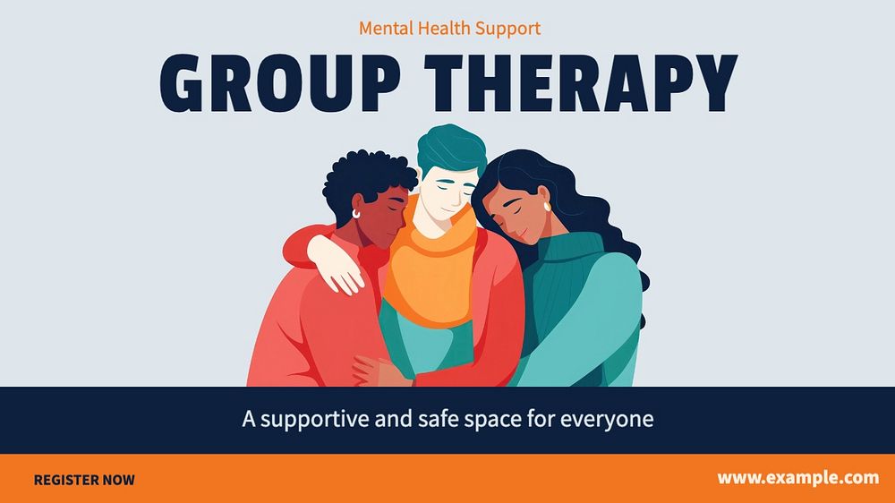 Group therapy blog banner template, editable text