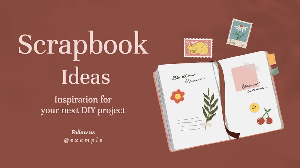 Scrapbook ideas blog banner template, editable text