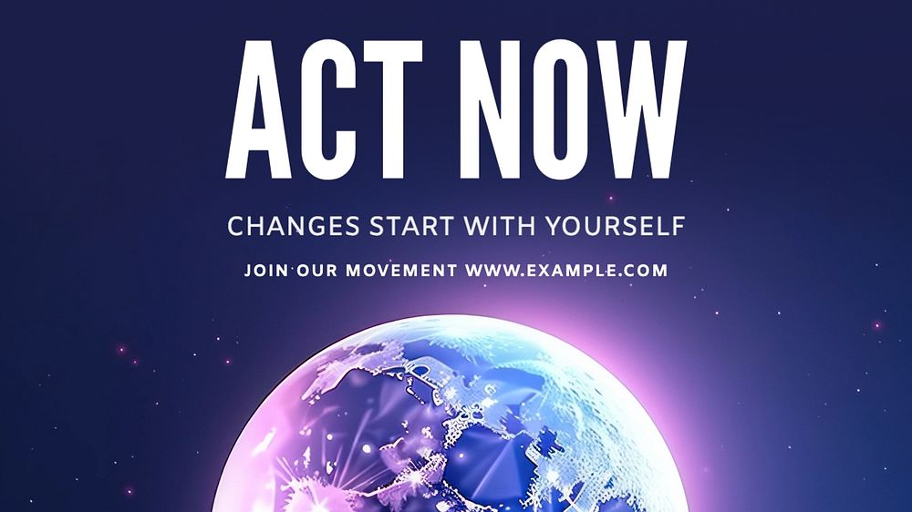 Act now blog banner template, editable text