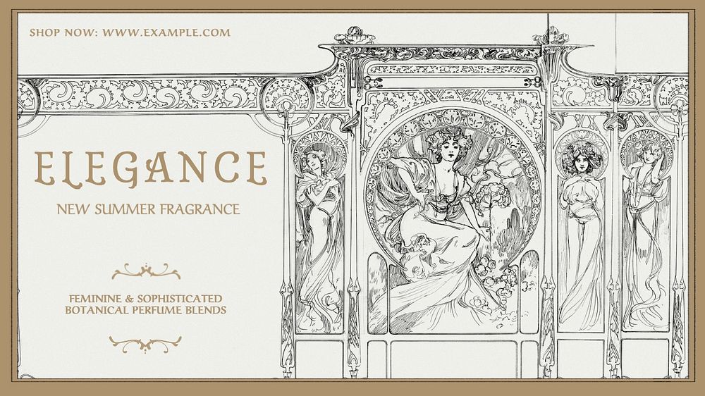 Summer fragrance blog banner template, editable text