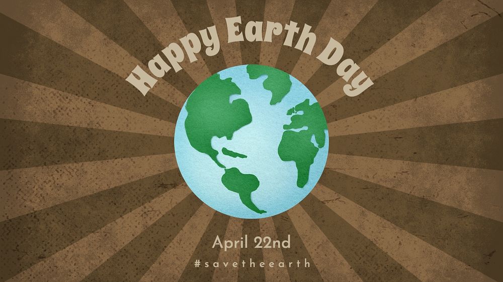 Earth day blog banner template, editable text