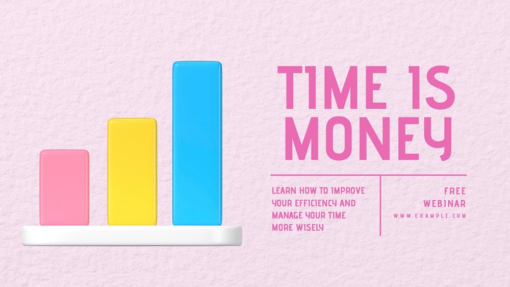 Time is money blog banner template, editable text